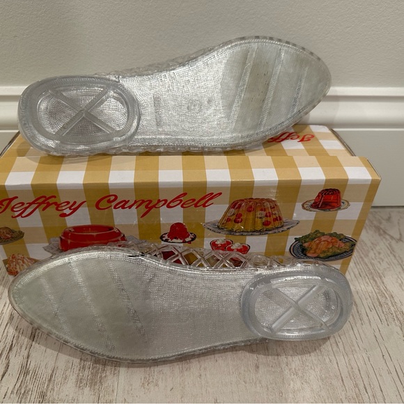 Jeffrey Campbell Kelly Clear Woven Open-Toe Slip-On Jelly Flats - Picture 4 of 5